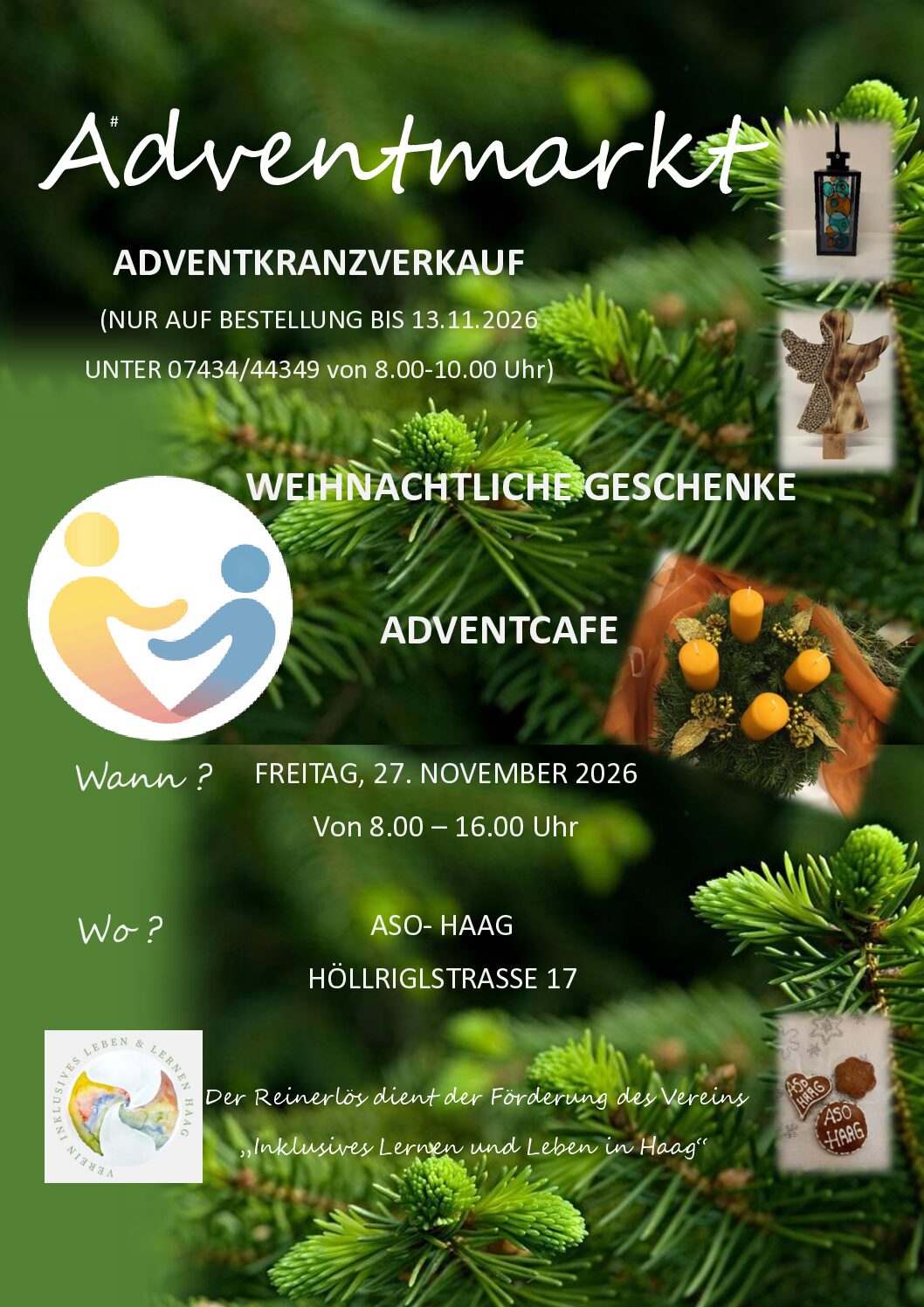 Herzliche Einladung zum Adventmarkt der ASO Haag